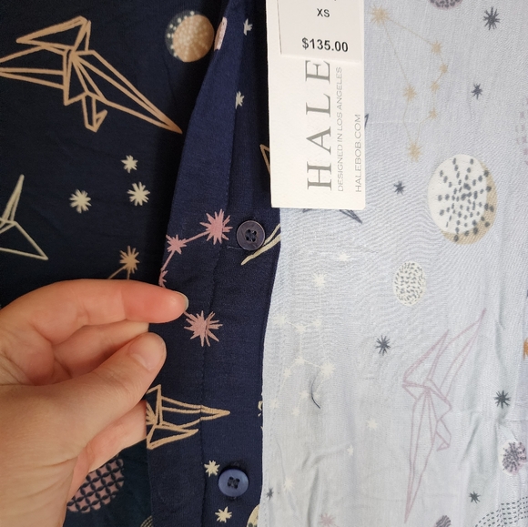 Hale Bob Constellation Pajama Shirt Dress Size XS - Picture 5 of 7